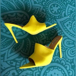 Pointy toe high heel mules